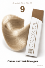 Crioxidil SILK COLOR 9 «Очень светлый блондин» — главное фото пряди волос и упаковки, BYgroup.by